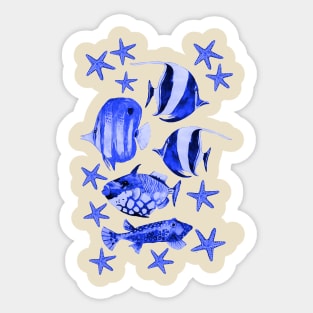 underwater paradise blue Sticker